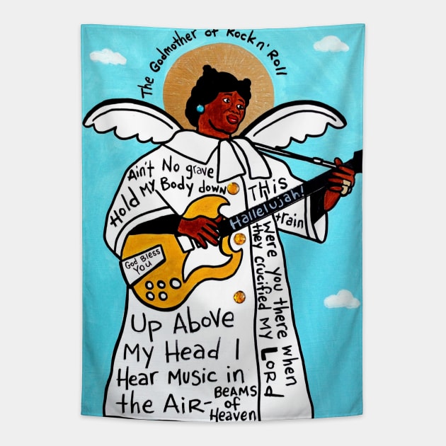 Sister Rosetta Tharpe Tapestry by krusefolkart