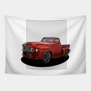 1969 Ford Mustang Front End and 1953 Ford F100 Cab and Rear End Tapestry