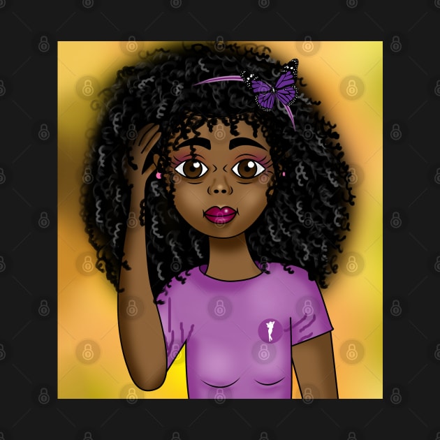 melanin poppin digital art cute anime style drawing by Spinkly Creations 