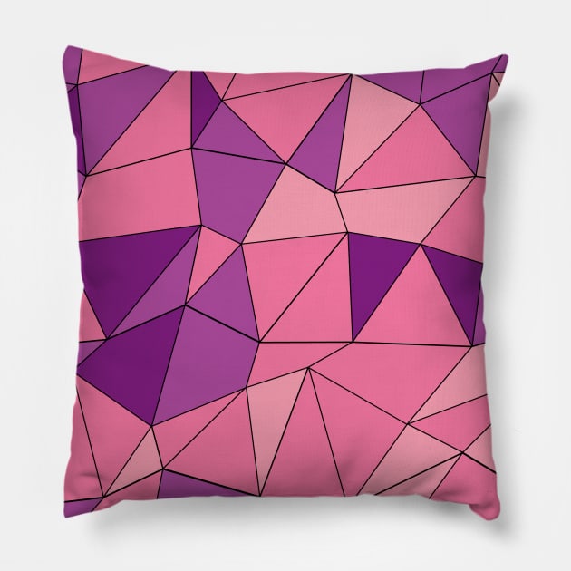 Purple Abstract Polygon Pattern Pillow by Brobocop