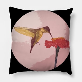 Hummingbird Red Pillow