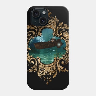 Awesome submarine in the deep ocean Phone Case