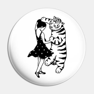 Girl and Tiger dancing Pin