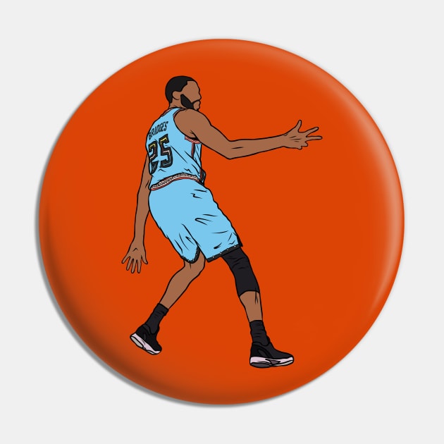 Mikal Bridges 3 Point Celebration Pin by rattraptees