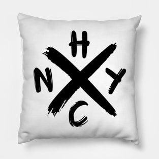 NYHC graffiti black Pillow