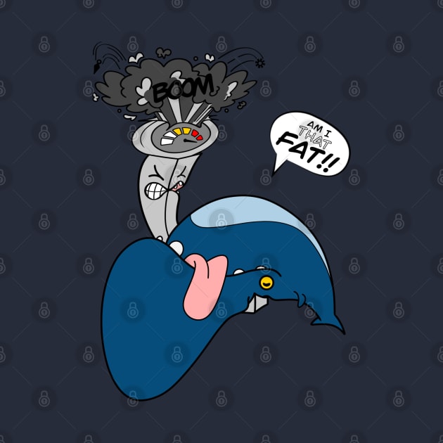 Am I THAT FAT! blue whale funny cartoon by Odd Creatures