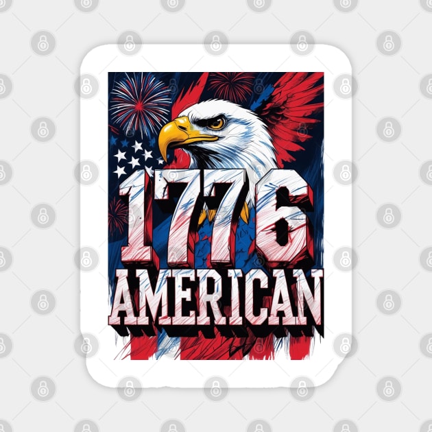 1776 American Magnet by Ink Lines