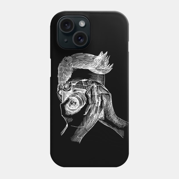 Photographer sketch in white Phone Case by Clicky Commons