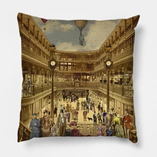 Victorian Shopping Center Pillow