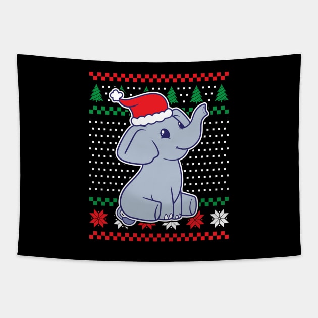 Ugly Christmas Sweaters Baby Elephant Tapestry by JS Arts