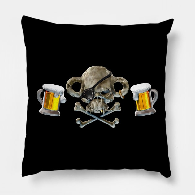 the Drunken Monkey Skull Design Pillow by Trickster Studios