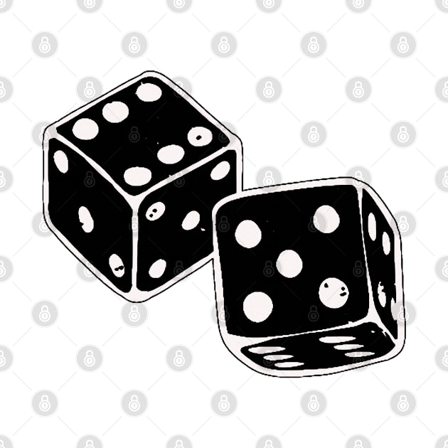 Lucky Black And White Dice by ROLLIE MC SCROLLIE