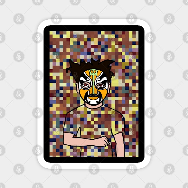 Exceptional MaleMask NFT - FreakSkin Color, ChineseEye Color, and Pixel Aesthetics! Magnet by Hashed Art