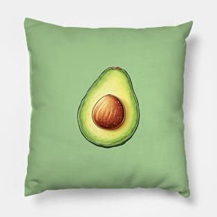 Half Avocado Art Pillow