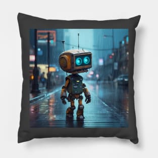 Roboter | walking in the rain Pillow