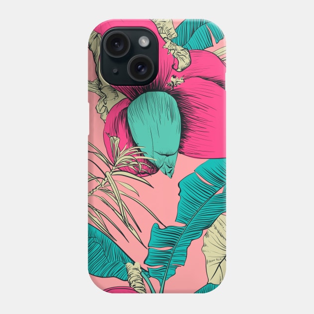 Seamless tropical pattern with banana palms Phone Case by Olga Berlet