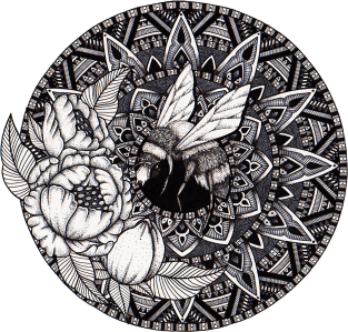 Bumble Bee Mandala Magnet