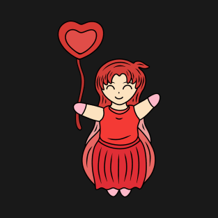 Cute kawaii girl with balloon T-Shirt