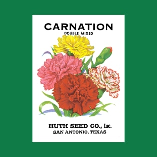 Vintage Carnation Huth Seed Packet T-Shirt