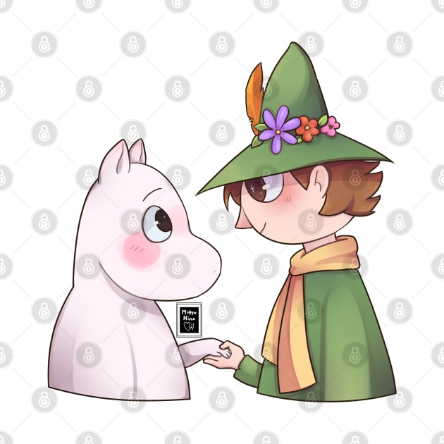 Moomin Troll and Snufkin by MitsuDai