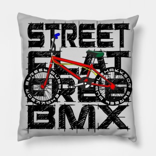 BMX SPORT FLATSTREET FREESTYLE GIFT SHIRT WHITE SHIRT Pillow