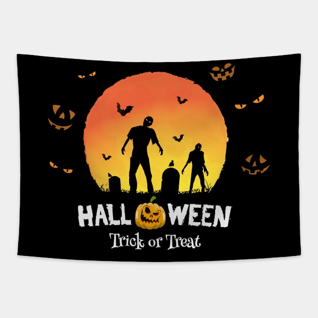 Halloween Trick or treat Tapestry by Wintrly