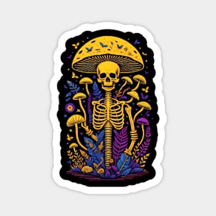 Yellow Skull Mushroom Magnet