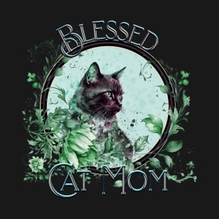 Mother's Day Blessed Cat Mom Mint Nip Green T-Shirt