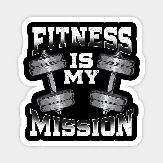 Fitness Is My Mission Motivated Weightlifting Gym Magnet by theperfectpresents