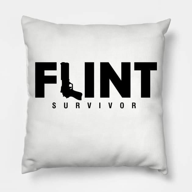 Flint Survivor Pillow by hamiltonarts