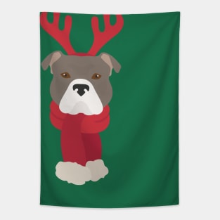 Christmas Staffordshire Bull Terrier Dog Face Tapestry