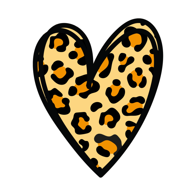 Leopard heart design - valentines day heart design by colorbyte