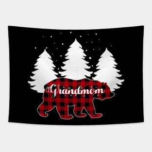 Buffalo Red Plaid Grandmom Bear Matching Family Christmas Tapestry