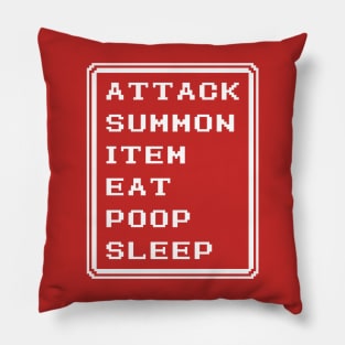 Final Fantasy Battle Menu Eat Poop Sleep Summoner Version Pillow