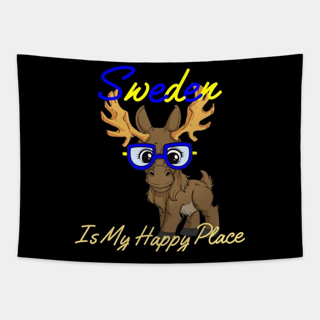 Sweden Moose Lover Tapestry by Design Seventytwo