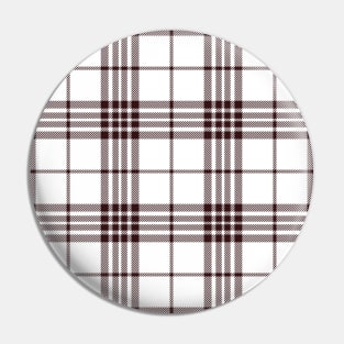 Brown and White Buffalo Tartan Plaid Pattern Pin