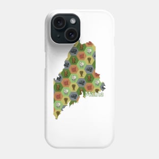 Maine State Map Board Games Phone Case