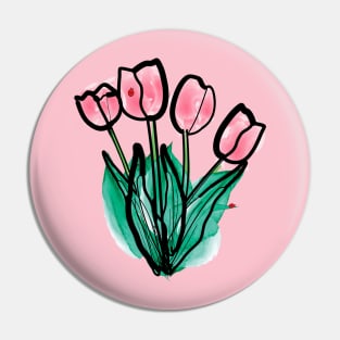 watercolor pink tulips Pin