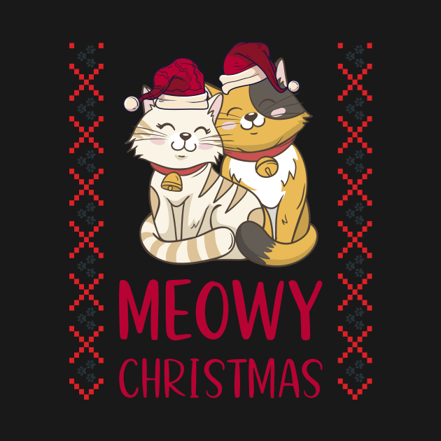 meowy catmas cat christmas tree xmas girls boys funny santa by JohnKruger