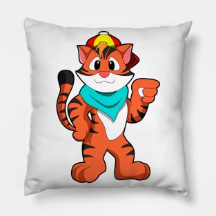 Tiger with Hat & Scarf Pillow