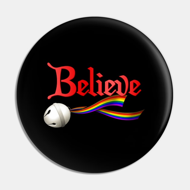 Believe Philly LGBTQ Pride Jingle Bell Pin by wheedesign