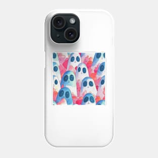 Watercolor kawaii ghosts pattern Phone Case