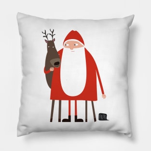 Santa and his reindeer / Weihnachtsmann mit Rentier Pillow