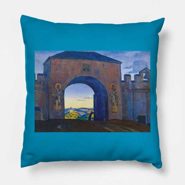 Sancta by Nicholas Roerich Pillow by Star Scrunch