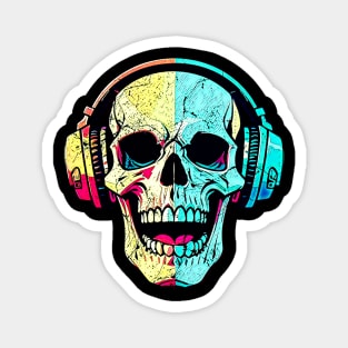 skull and headphones Magnet