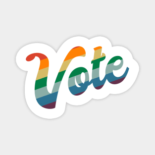 Rainbow Vote Vintage Retro Magnet