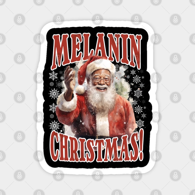 Melanin Christmas! Black Santa Claus Magnet by creative