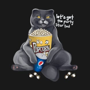 British cat with popcorn T-Shirt