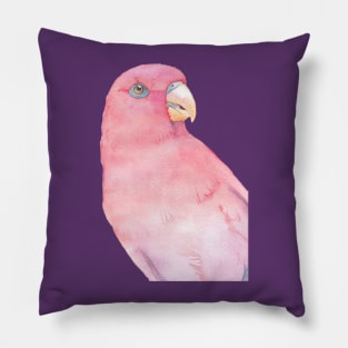 Red lory parakeet parrot watercolor portrait Pillow