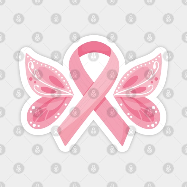 Breast Cancer Awareness Month Pink Ribbon Support Squad Magnet by Taki